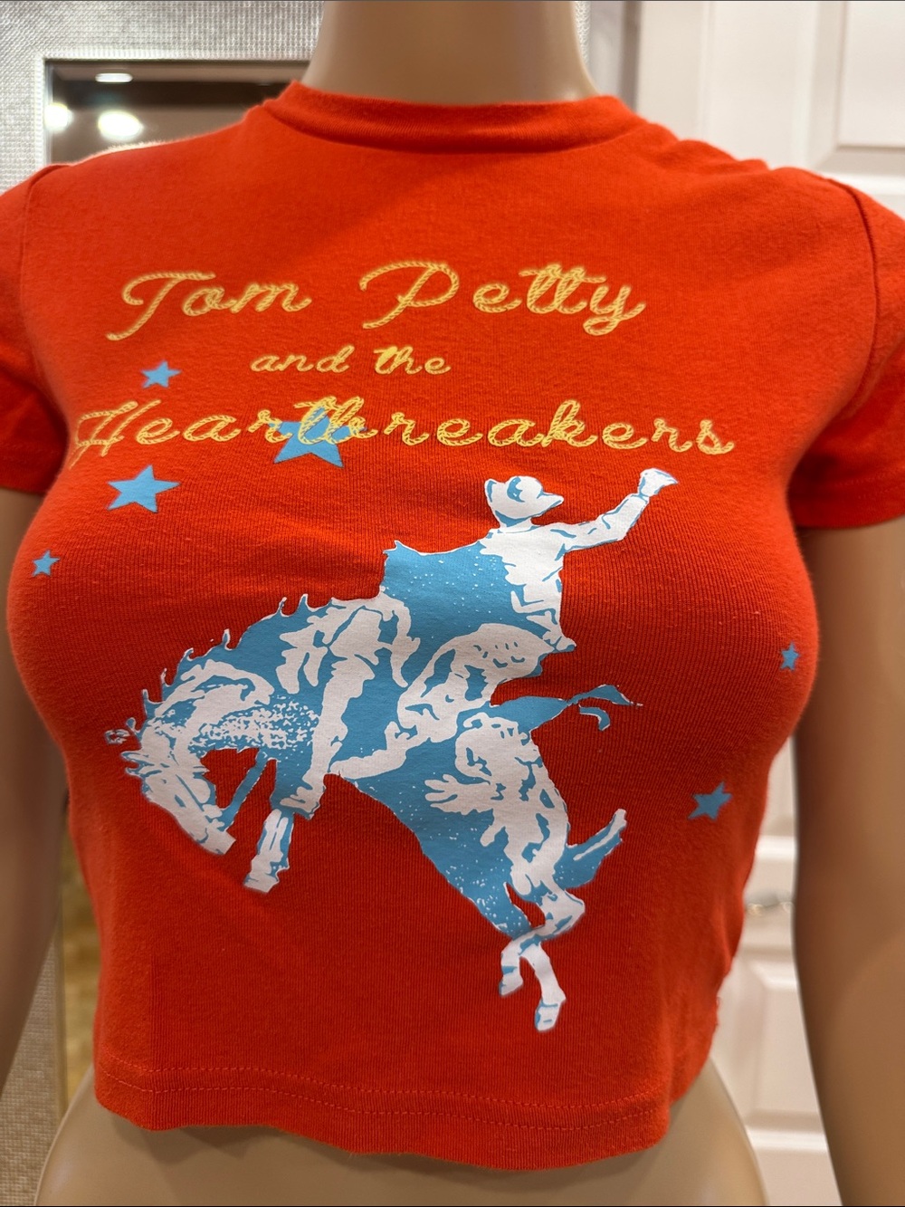 Tom Petty and The Heartbreakers Red Graphic Crop Tee